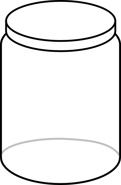 Black And White Jar Clipart - Black And White Jar Clip Art (390x595)