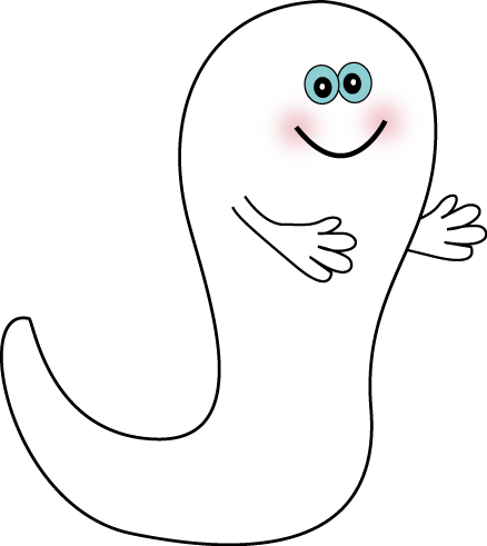 Cute Ghost - Ghost With Blue Eyes (438x491)