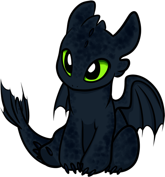 Chibi Nightfury By Gryphonworks - Chibi Night Fury (596x649)