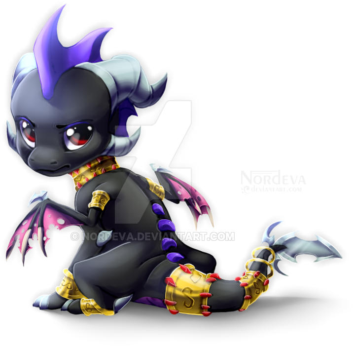 Chibi Dark Eg By Nordeva - Cute Anime Baby Dragon (900x794)