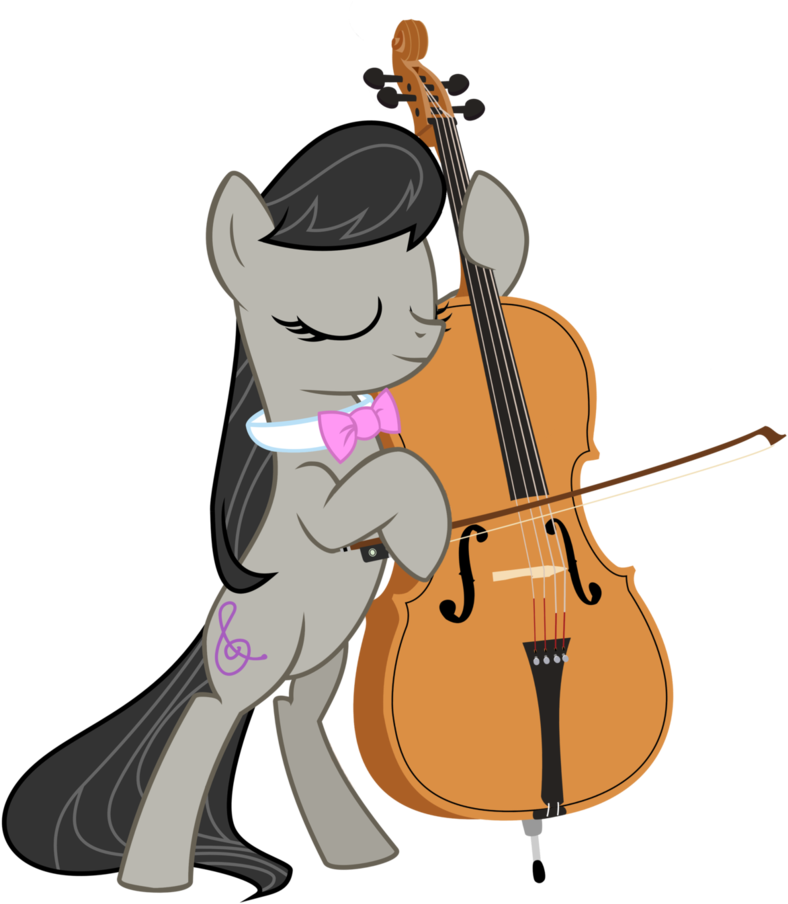 Octavia With A Realistic Cello By Soriokink - Mlp Octavia Playing The Cello (860x929)