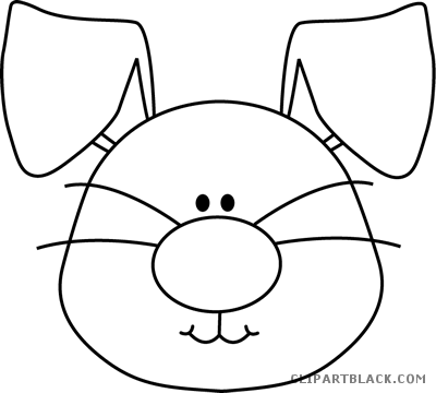 Bunny Face Animal Free Black White Clipart Images Clipartblack - Howard B Wigglebottom Learns To Listen (400x360)