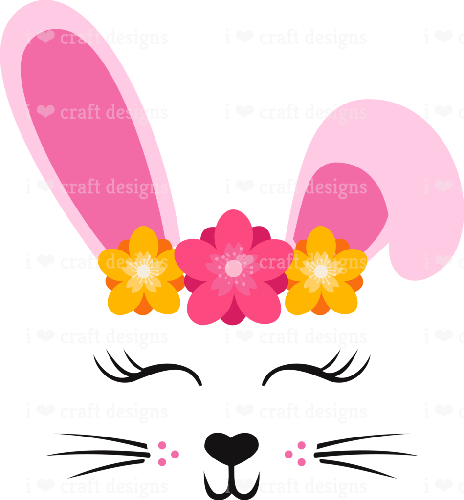 Adorable Bunny Face - Autocad Dxf (949x1024)