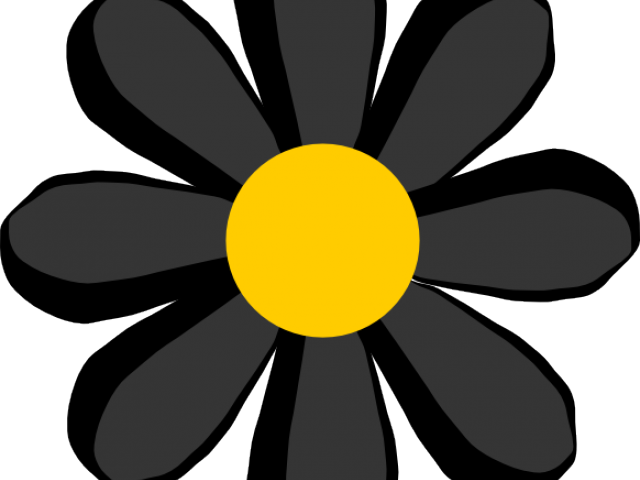Black Flower Clipart - Flower Clip Art (640x480)