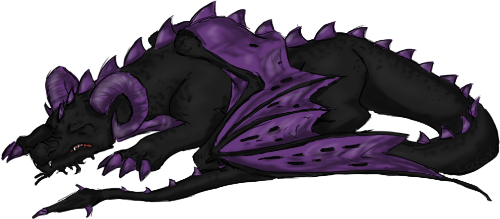 Sleeping Dragon By Dafoxi-tohvel On Deviantart - Sleeping Dragon Png (1014x442)