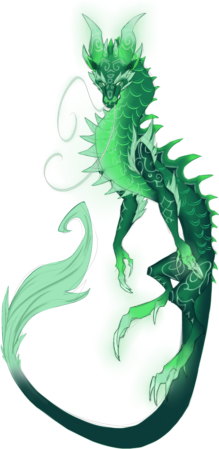 Yu'lon Is A Pretty Dragon - Green Dragon Fanart (900x1567)