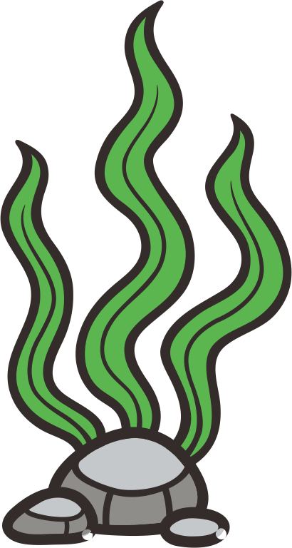 Seagrass Cartoon - Cartoon Seaweed - Algas Dibujos (410x768)