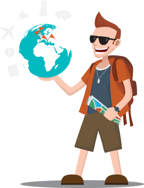 Waytostay Travel Safe - Traveling Vector Png (626x626)