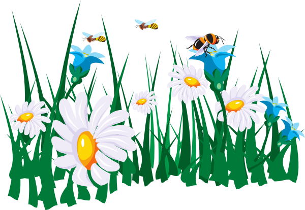 Bee And Flower Clipart - Bees On Flowers Clip Art (600x414)