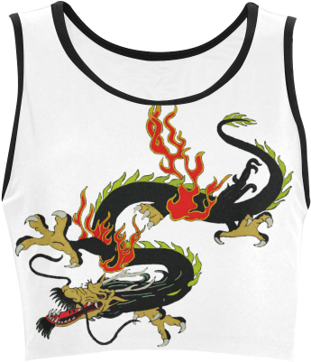 Chinese Dragon Black Women's Crop Top - Black Chinese Dragon Tote Bag, Adult Unisex, Natural (500x500)