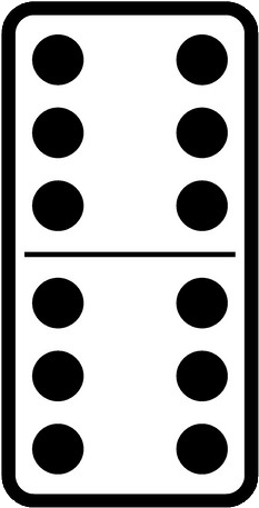 Domino - Domino Clip Art Black And White (390x480)