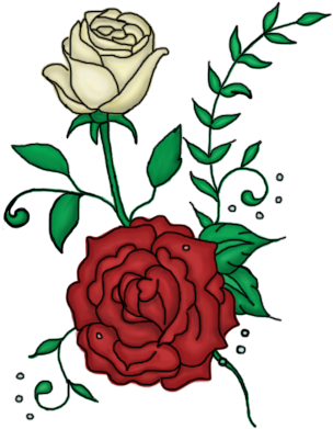 Twin Roses Tattoo Design By A Not E - Rose Design Tattoo Png (320x400)