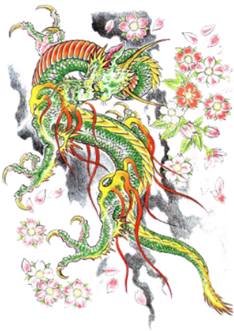 Dragon Tattoos Png - Chinese Tattoo Design Png (342x477)
