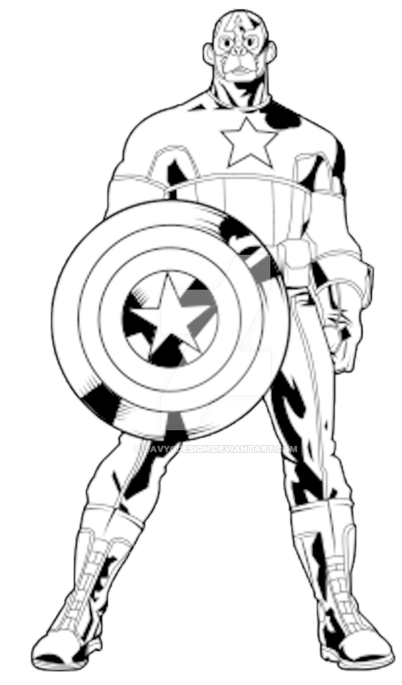 Outline Captain America Monkey By Davygdesign Outline - Outline Pictures Captain America (1024x967)