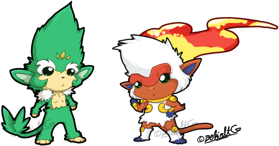 Monkey Leaders By Tamarinfrog - Chibi Monkey Pokemon (937x511)