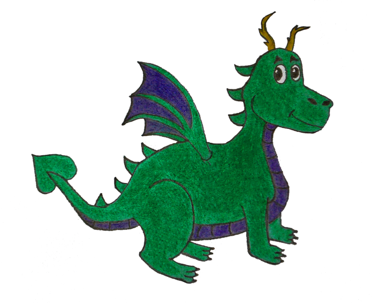 Green Dragon Cartoon 20, - Dibujos De Color Azul Y Verde (1280x1036)