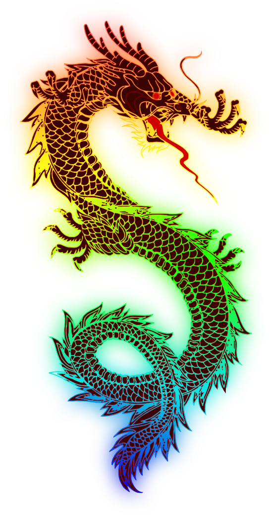 Chinese Dragon Clipart Public Domain - Rainbow Dragon Ornament (oval) (555x1078)