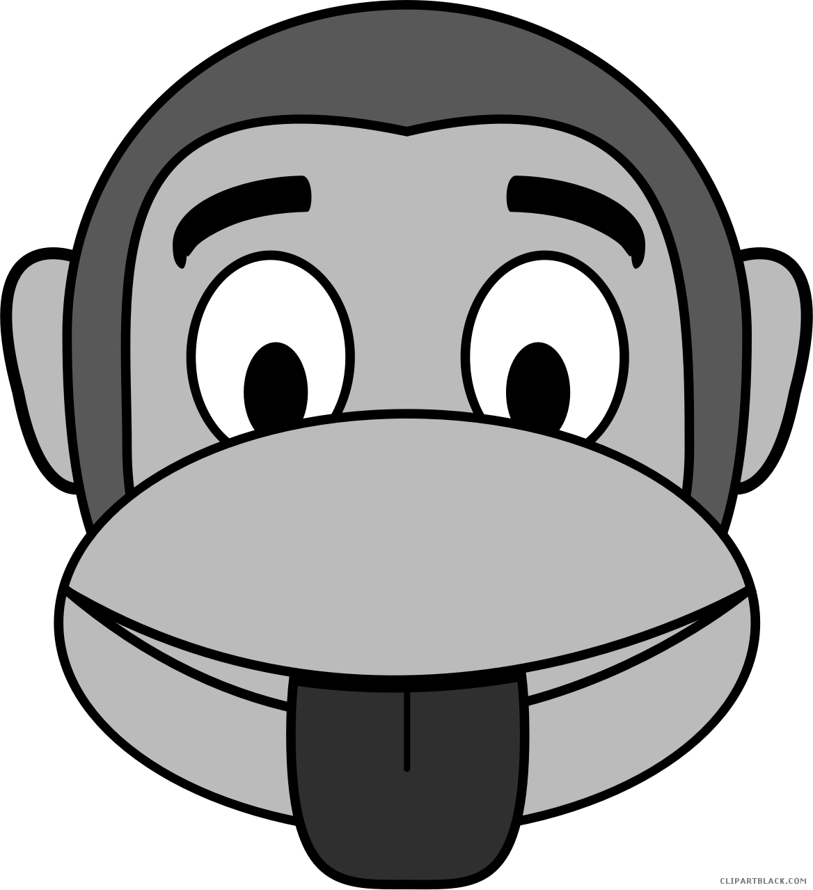 Monkey Emojis Animal Free Black White Clipart Images - Happy Monkey Emoji Pillow Case (1168x1278)