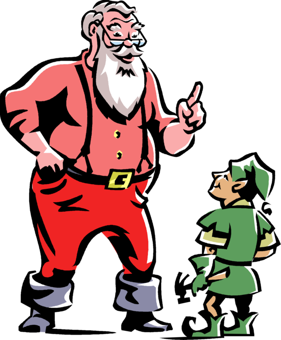 Vector Illustration Of Santa Claus Gives Instructions - Vector Illustration Of Santa Claus Gives Instructions (579x700)