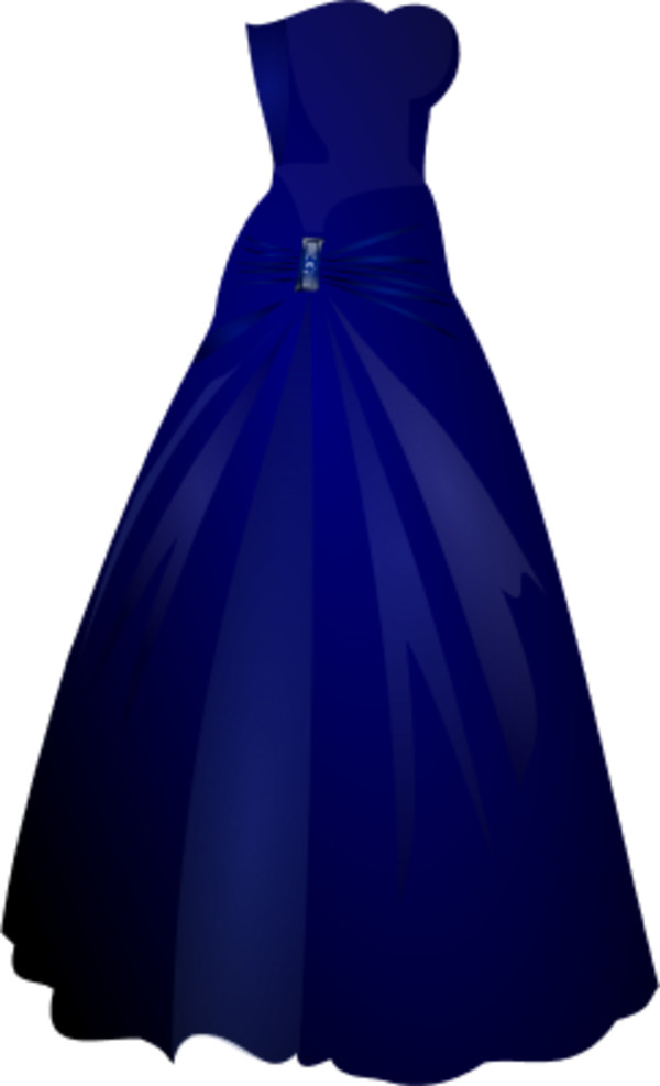 Dress Blue Gown Clip Art - Dress Blue Gown Clip Art (600x987)