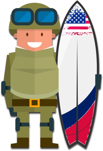 Military Surf Lesson Discounts - Soldier (375x500)