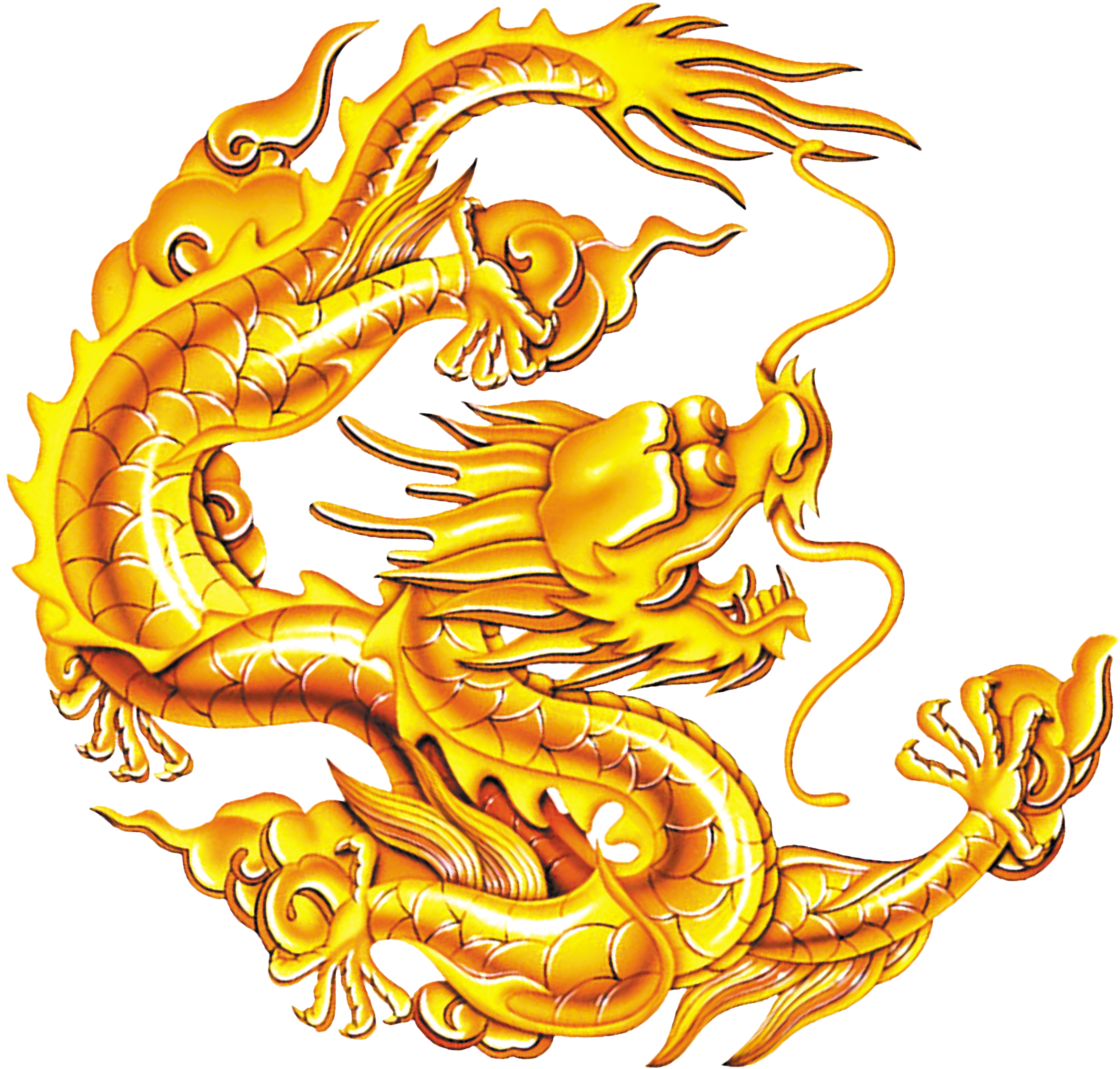 Chinese Dragon Diri - Chinese Golden Dragon Png (2937x2883)