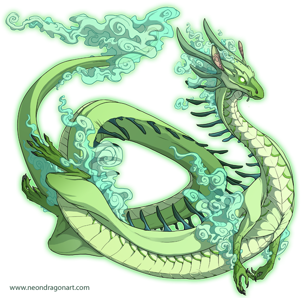 Windsinger By Neondragon - Green Eastern Dragon (600x600)