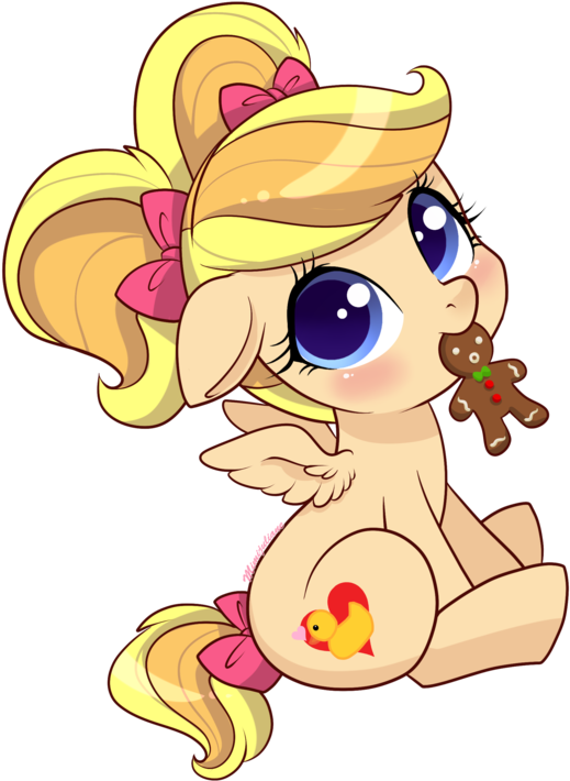 Mimijuliane, Bow, Cookie, Cute, Female, Filly, Food, - Cartoon (600x737)