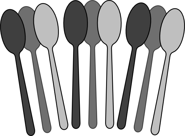 Spoons Black And White (600x442)