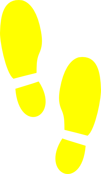 Right Footprint Clipart Download - Yellow Shoe Print (348x595)