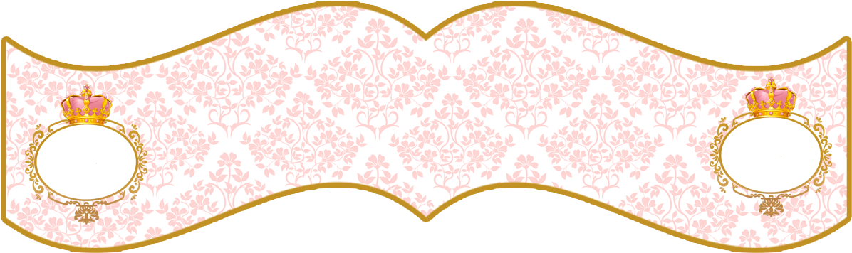 Bandeirinha Para Cupcake E Sanduíche "coroa Rosa Menina" - Coroa Png Frame Rosa (1205x378)