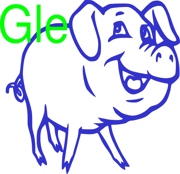 Purple Pig Gle Clip Art - Domestic Pig (600x578)