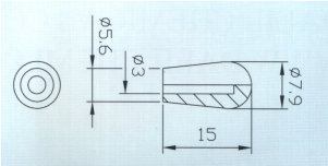 Import Toggle Switch Tip Gibson* Style Ivory - Technical Drawing (800x800)