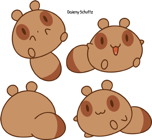 Little Tanuki By Daieny - Chibi Beaver (650x597)
