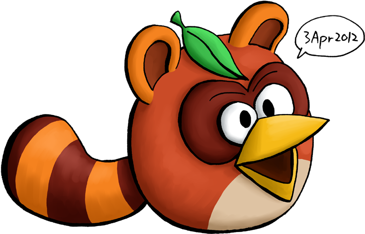 Tanuki Bird By Riverkpocc - Cartoon (800x580)