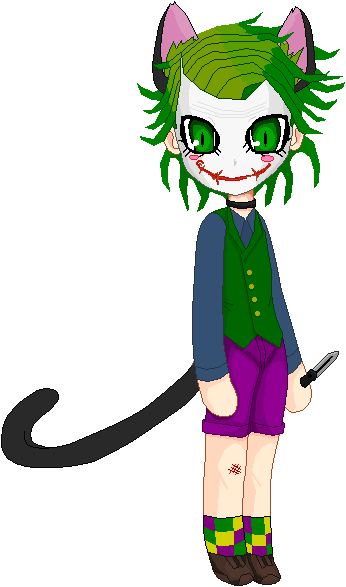 Neko Joker Doll By Devilstoy01 - Cartoon (346x587)