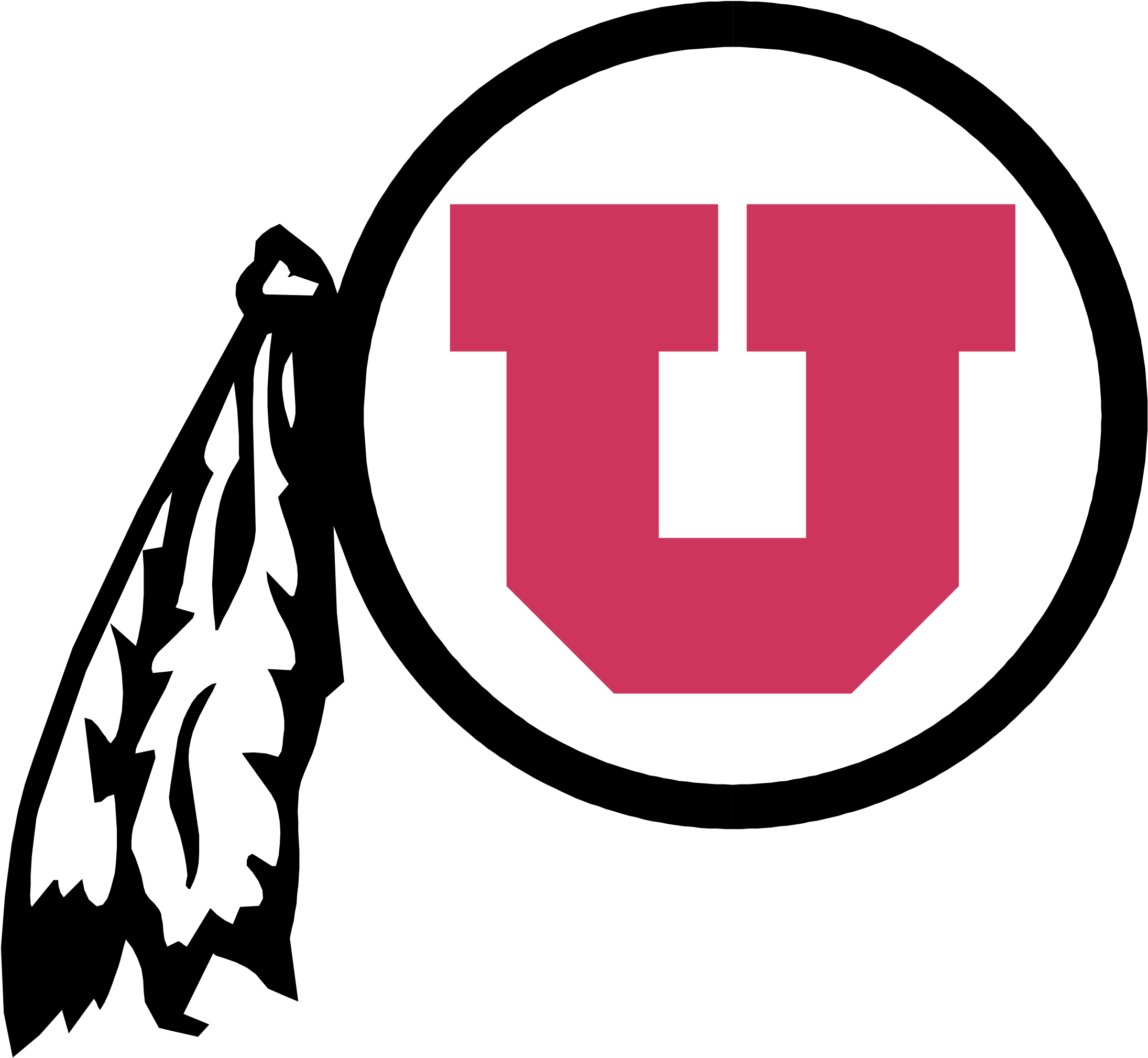 Utah Utes Logo Black And White - Utah Utes Logo Vector (2400x2400)