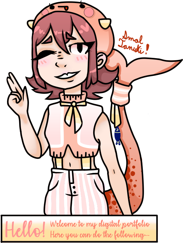 Main Picture For My Digital Portfoilio By Smol-tanuki - Drawing (672x896)