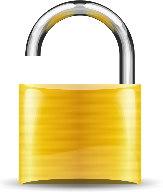 Combination Lock Free Key Free Padlock Gold Open - Open Lock Clip Art (800x800)