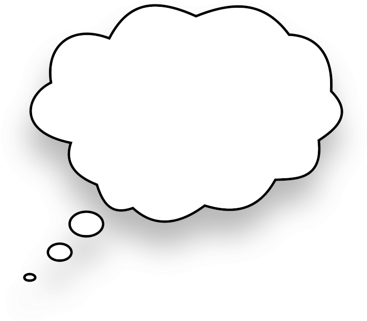 Speech Bubble Clip Art Download - Thinking Bubble With Black Background (836x750)