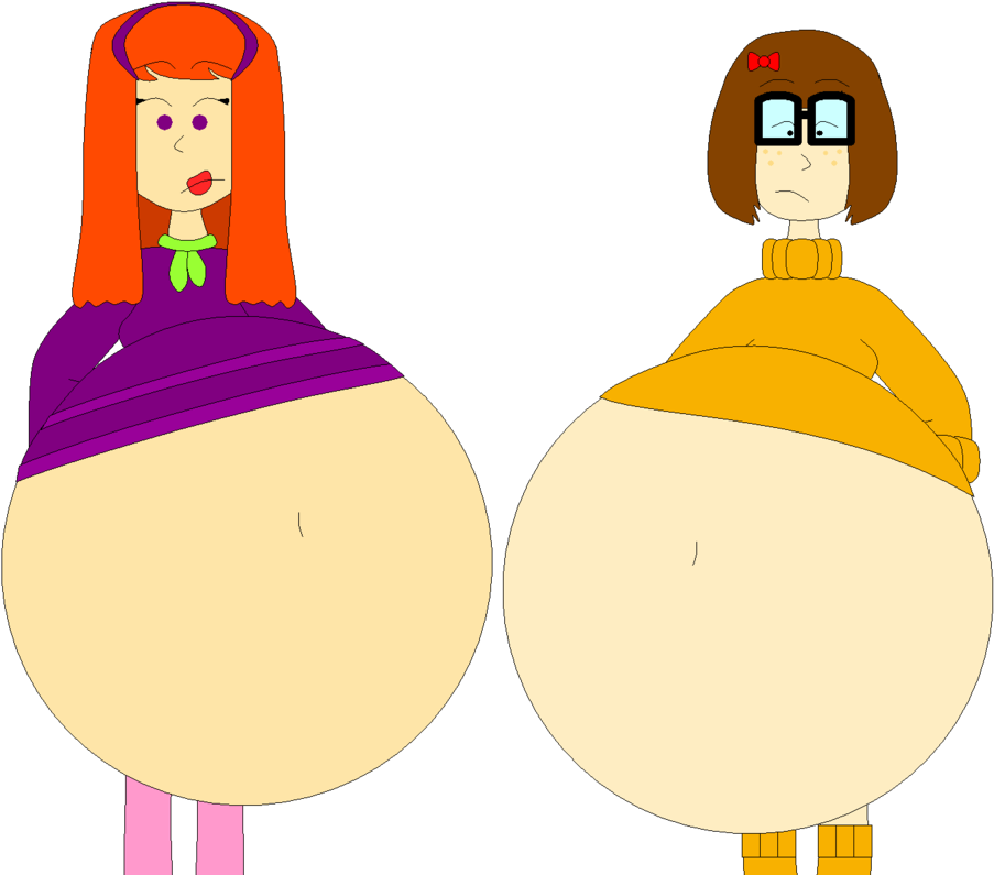 Daphne And Velma With Swinging Bellies By Angry-signs - Daphne & Velma (1003x796)