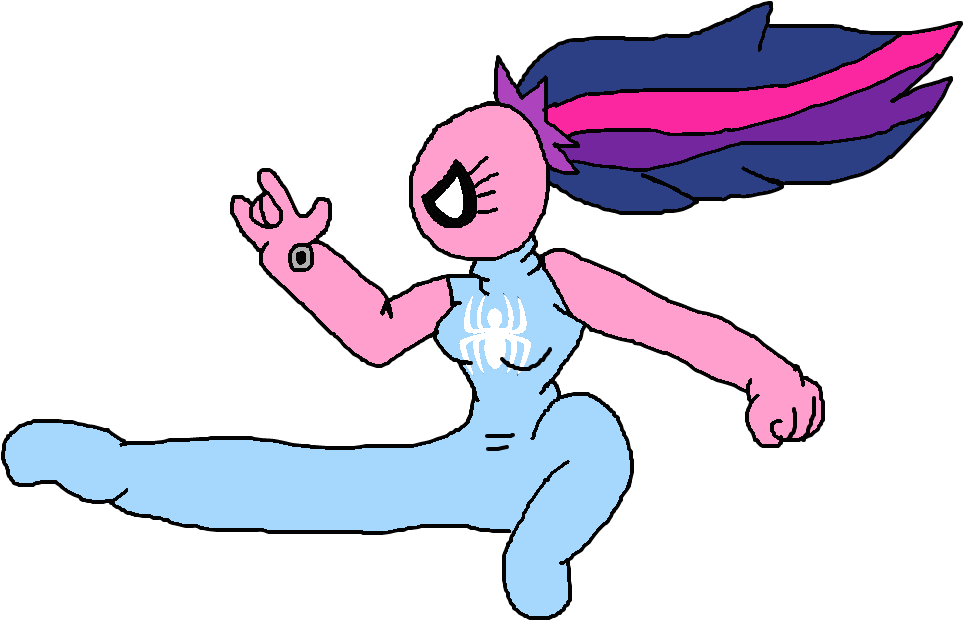 Spider-girl Swinging By Alvaxerox - Cartoon (1024x639)