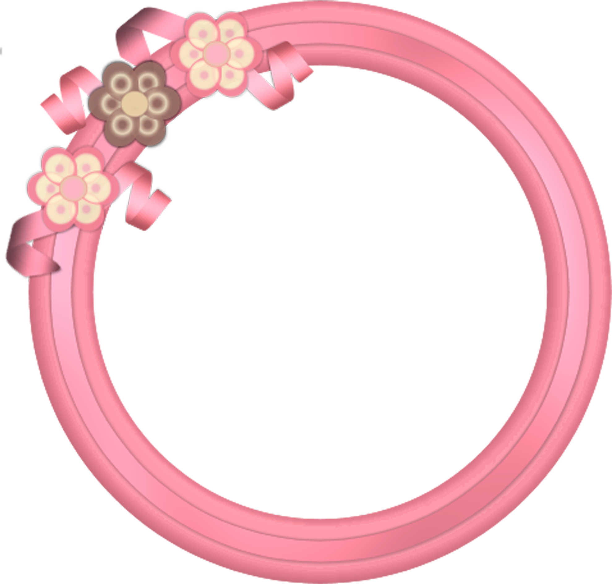 Pink Picture Frame Download - Circle Pink Frame Png (3000x3000)