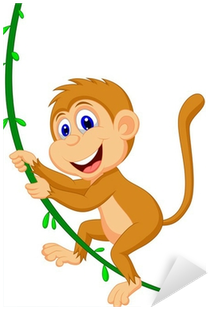 Swinging Monkey Cartoon (400x400)