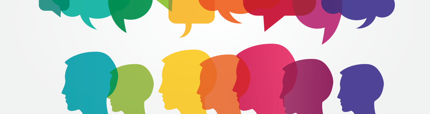 A Digital Illustration Of Multi-colored Heads With - Learning Trends (1500x400)