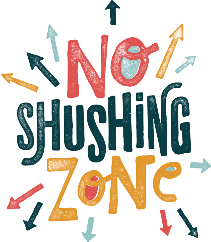 No Shushing Zone - Jpeg (700x803)