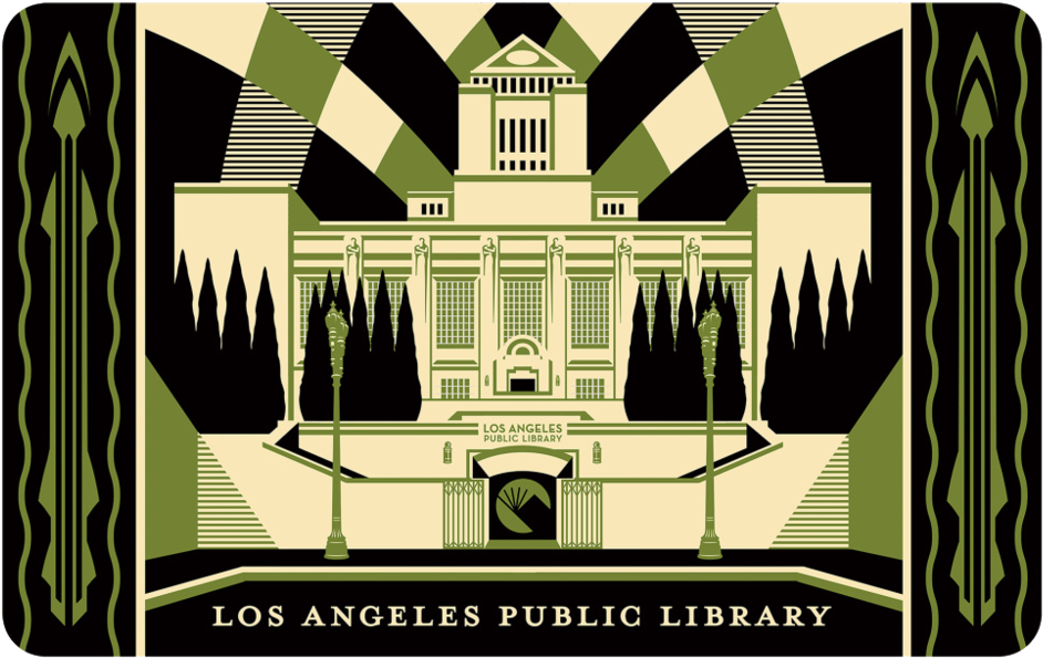 Lapl Card Featuring La Central Library By Shepard Fairey - Los Angeles Public Library Card (1000x651)