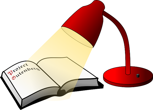 Reading Lamp, Book, Lamp, Light, Reading, Library - Open Book Clip Art (640x462)