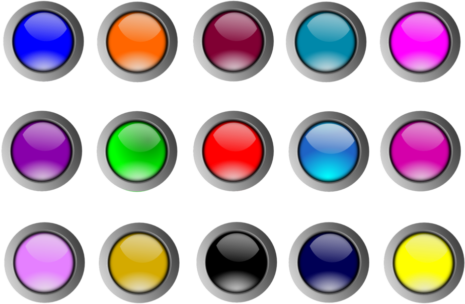 Illustration Of Colorful Blank Buttons - 3d Round Button Png (958x719)