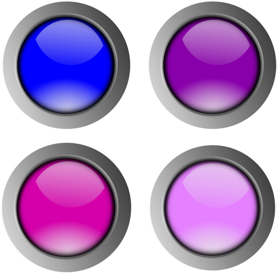 Illustration Of Colorful Blank Buttons - Glossy Buttons (958x1017)